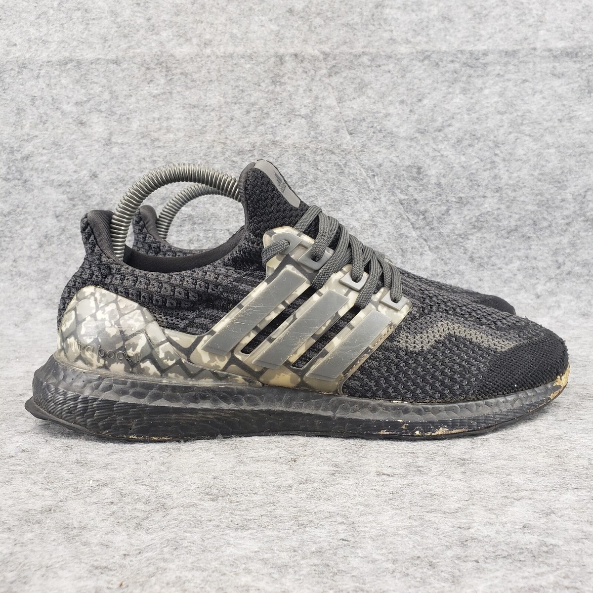 Adidas Mens Ultraboost 5.0 DNA Black Grey Running Shoes Size 8 GX9332 Used  READ