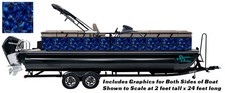 Geometric Crystals Blue Gem Graphic Kit Decal Fishing Boat Wrap Pontoon Vinyl