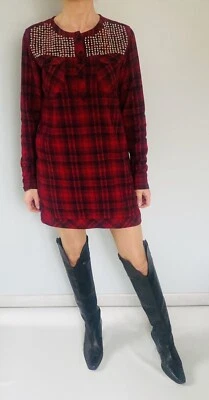 Robe à carreaux cloutés AMERICAN RETRO - Taille 38 - Photo 1/4