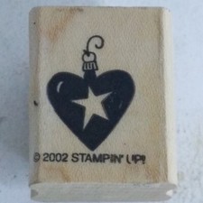 Heart Star Ornament Rubber Stamp 2002 Stampin Up