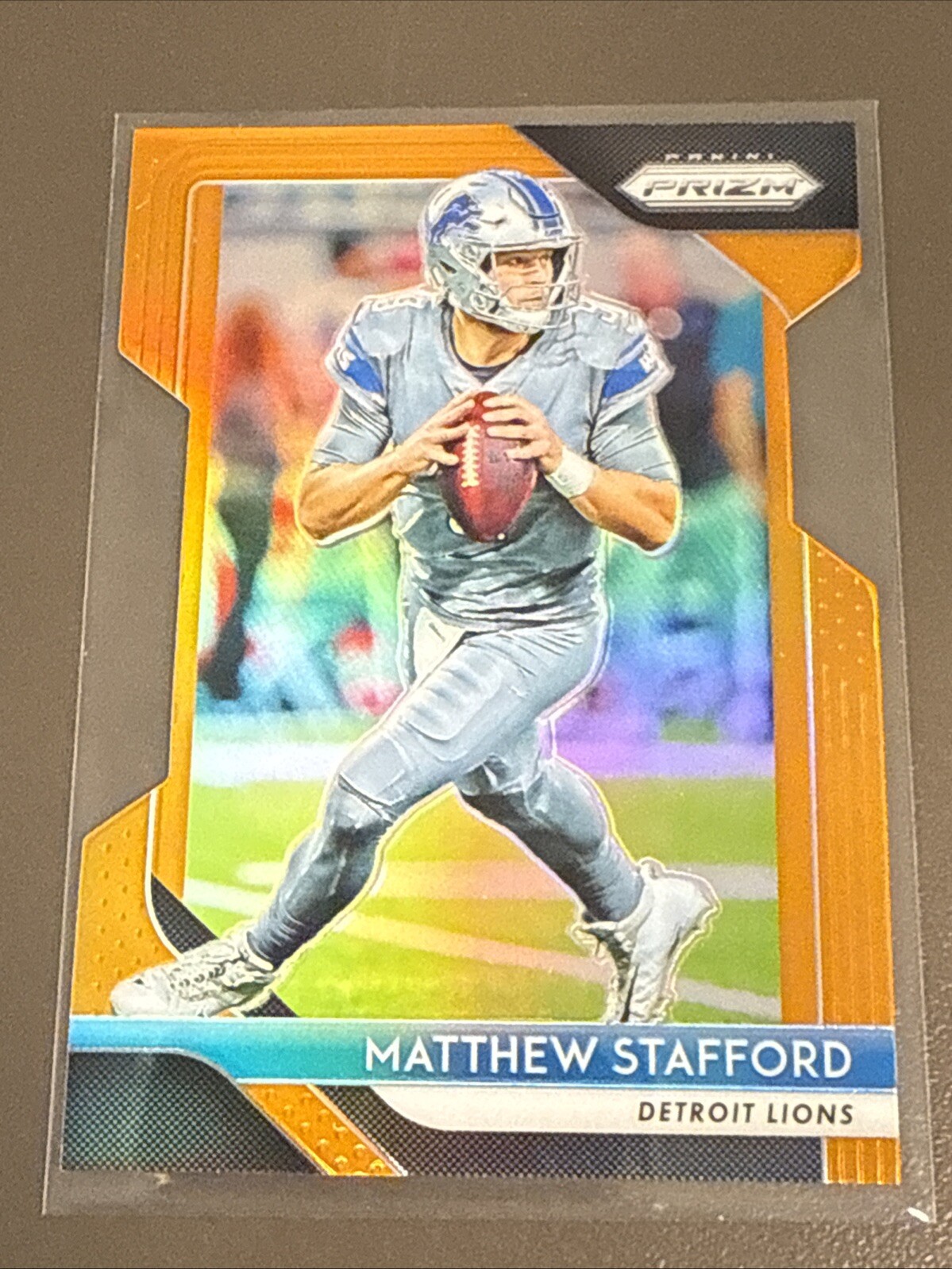 2018 Panini Prizm #133 Matthew Stafford Prizm Orange Die Cut #/249