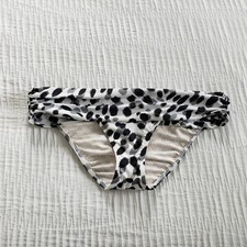 Victoria's Secret Swim BIKINI Bottoms Black White New Leopard Print 2UU XS