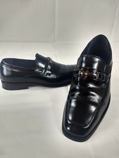 Stacy Adams Mens "BEAU" Black Buckle Slip On Leather Dress Loafer Shoe Size 10