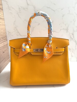 Hermès Birkin 30 Jaune d'Or Epsom Leather Candy Edition Orange