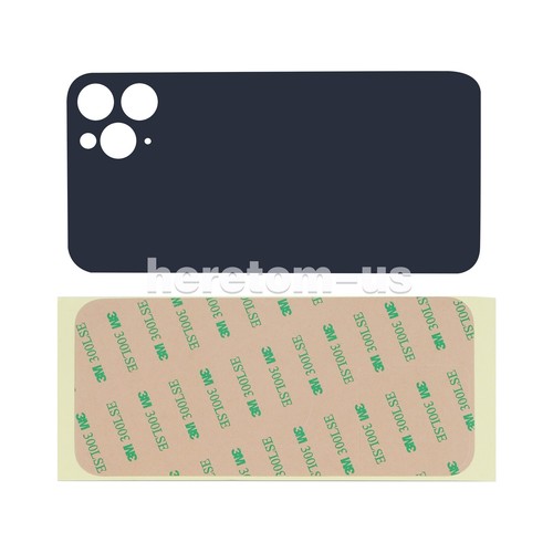 Black Back Glass Replacement Big Hole Rear Cover For iPhone 11 Pro - Picture 3 of 7