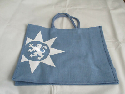 Gerolsteiner Sauna Strand Jute Tasche in hellblau mit großem Logo NEU