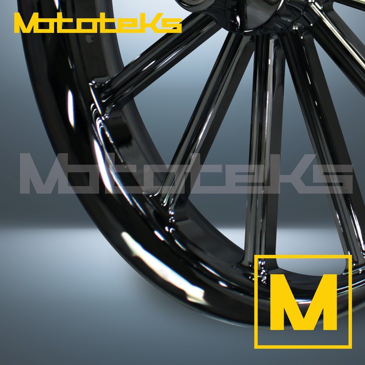 21X2.15 THIRTEEN FORGED MAG WHEEL BLACK FOR HARLEY SOFTAIL FRONT