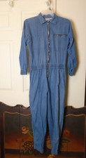 Vintage 80s 90s Avon Fashion Denim Blue Jean Chambray Jumpsuit Womens 11/ 12