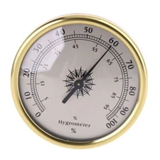72mm Gold Thermometer Ring Surface Hygrometer Humidity Meter Gauge for Home Room
