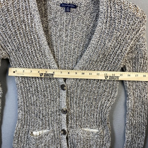 American Eagle Cardigan Womens M Medium Loose Knit Relaxed Fit Cable Grannycore - Picture 8 of 14