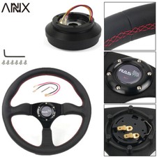 14 Genuine Leather Steering Wheel With Hub Adapter For Ford Mustang 1984-2004