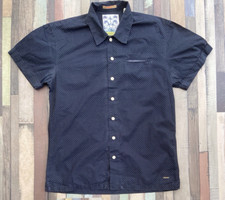 Scotch & Soda Mens Palms Short Sleeve Shirt Size Small Navy Spot Beach Summer