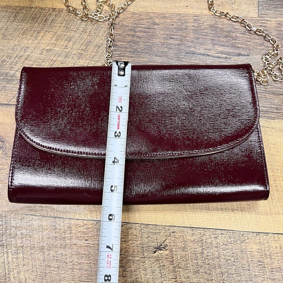 Auth Nordstrom Brand Burgundy Red Leather Pouch Clutch Bag Wallet Crossbody - Image 4 of 4