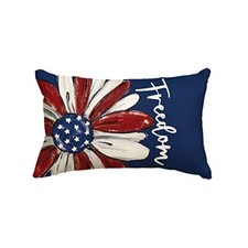 4th of July Freedom Throw Pillow Cover, 12 x 20 Inch Patriotic Memorial Day