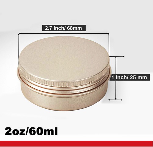 Rose Gold Aluminum Tin Screw Top Round Metal Container W Lid,Travel Storage Jar - Picture 3 of 12