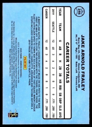 2020 DONRUSS ROOKIE JAKE FRALEY R80 - Picture 2 of 2