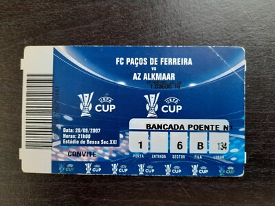 Ticket Pacos de Ferreira v AZ Alkmaar Holland Netherlands UEFA Cup 2007