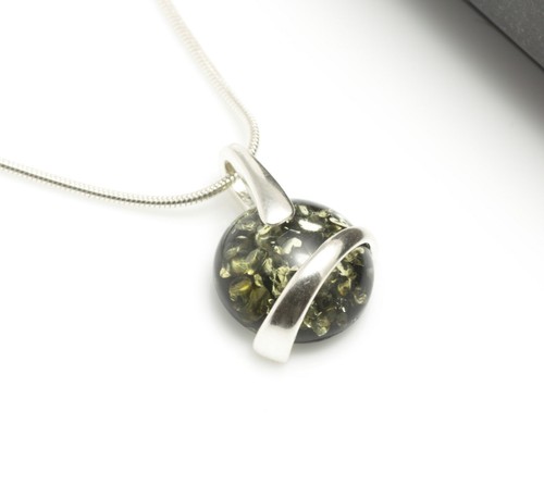 NATURAL BALTIC AMBER Jewellery Gemstone STERLING SILVER 925 PENDANT NECKLACE - Picture 4 of 13