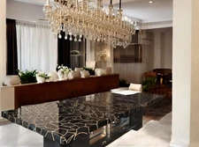 36"x12" Black Agate Counter Kitchen Slab, Natural Agate Slab Furniture  Home Dec