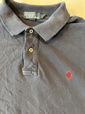 Polo Ralph Lauren Polo Shirt Mens XXL Navy Blue Embroidered Red