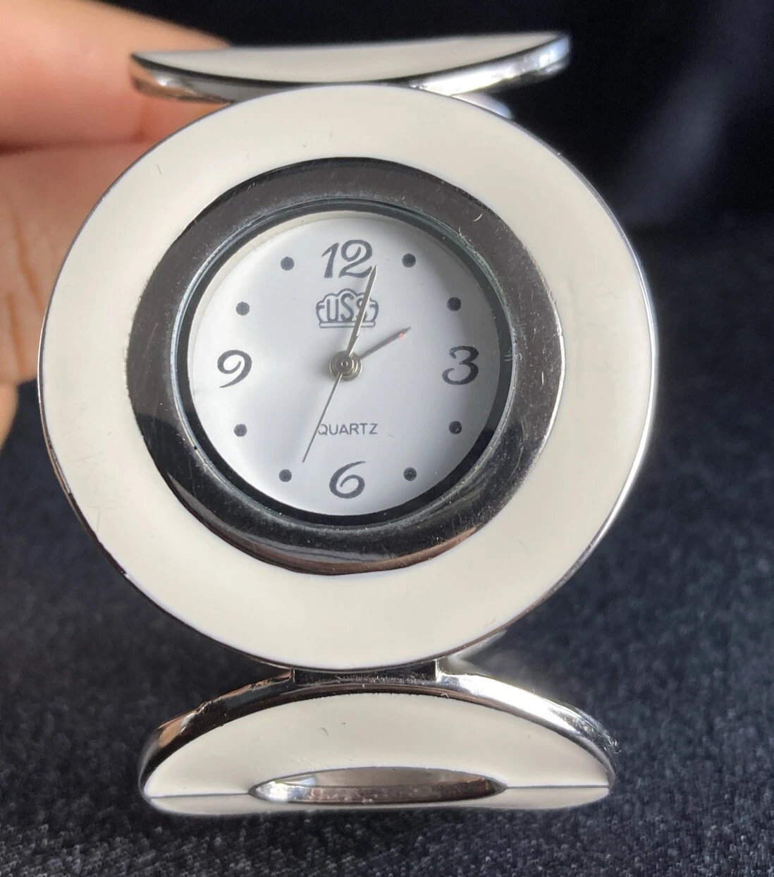 OFF WHITE Orologio da donna USS Acciaio Inox Retro Cerchi Bianchi Bracciale Bracciale Vintage