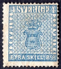 SWEDEN 1868 SCOTT #2P MINT NO GUM CATALOG VALUE $525