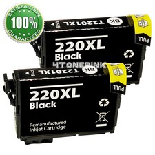 2pk 220XL T220XL Black Ink for Epson XP-320 XP-420 XP-424 WF2630 WF2650 WF2660