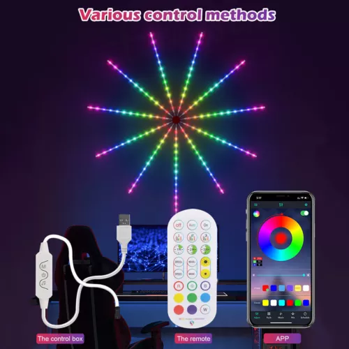 LED Firework Strip Lights Dream Color RGB Smart Music Sync APP & Remote Control - Picture 4 of 16