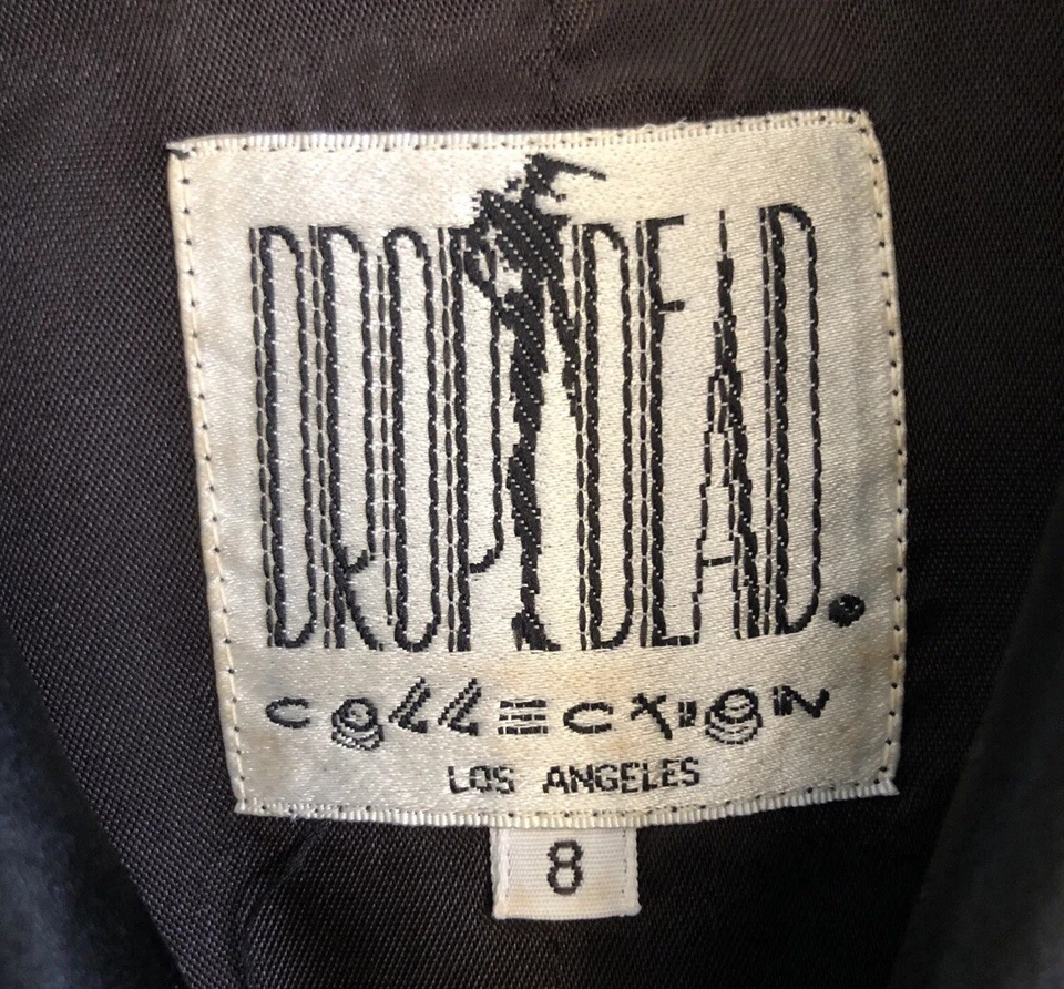 Chaleco De Colección Drop Dead-Lana Negra + Seda Doble Pecho Talla 8 R. Finley Los Angeles Foto 4 de 4