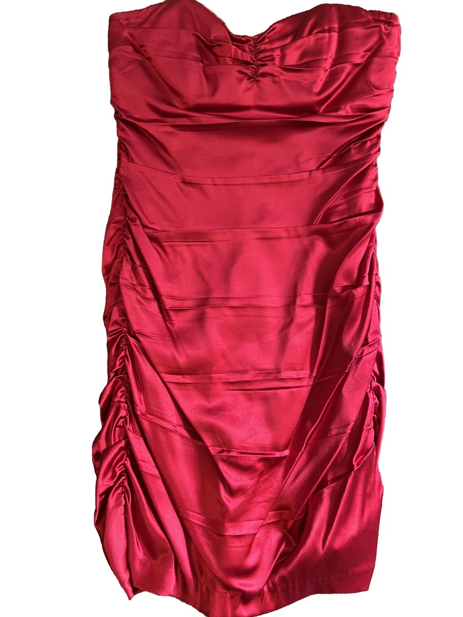 express red ruched dress Express Dress, Women's Size Small Red Ruched Long Sleeve Bodycon Midi, EUC