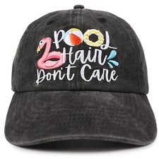 InnoBeta Pool Hair Don't Care Hat, Funny Adjustable Embroidered Pool Decor Ba...