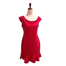 Red Swing Dress Off Size L Off Shoulder Cap Sleeve Party Date Night Holiday Love