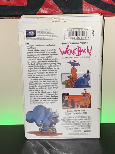 We're Back A Dinosaur's Story VHS 1994 Animated clamshell FAST SHIPPING! - Picture 3 of 3