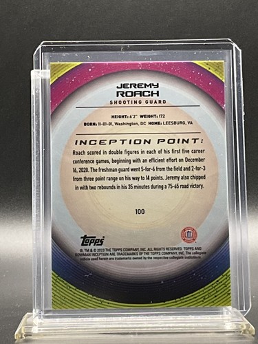 2022-23 Bowman University Inception Jeremy Roach Base #100  - Picture 2 of 2