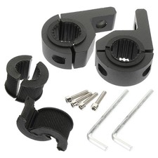 Durable Motorcycle Handlebar Clamp Light Mounting Bracket Aluminum Rubber Black