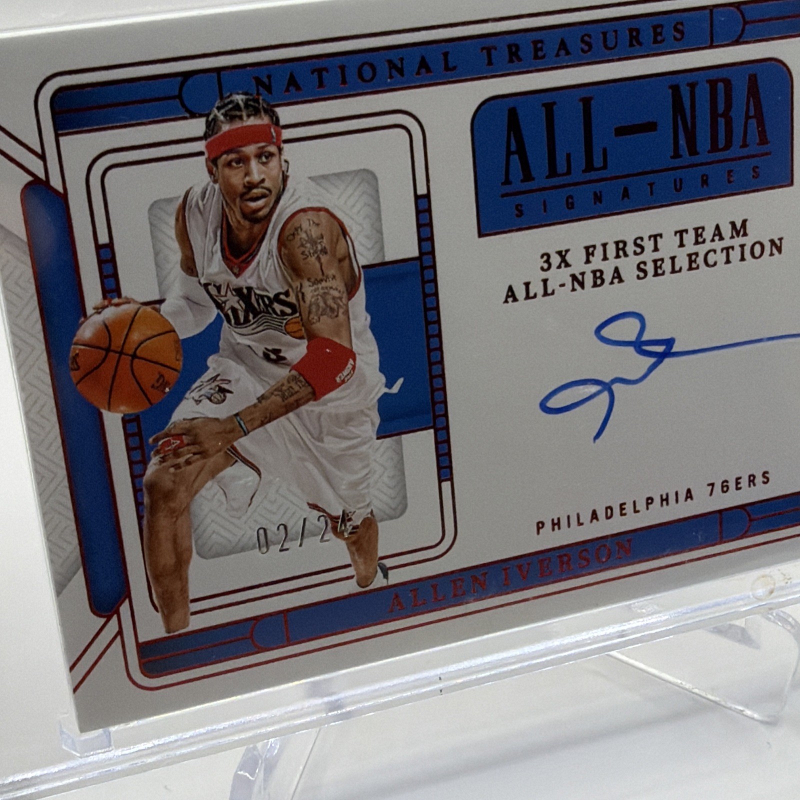 2024-25 Panini National Treasures - Allen Iverson - ALL-NBA - On Card Auto /24 view 5