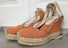 065. NWT Ralph Lauren Collection Orange Espadrille Heel - Size 9 - MSRP $295 — photo 2