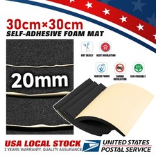 4Pcs 4/5" Thick Black Adhesive Foam Padding Closed Cell Foam Sheet 12"x12" NEW