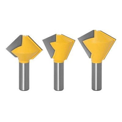 Eurowagens Schaftfräser Bird s Mouth Router Bit Nutfräser 1/2'' 3x pro Set 6/8/12