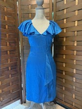 NWT Marks & Spencer Limited Collection Women's Silk Cobalt Dress Size 8