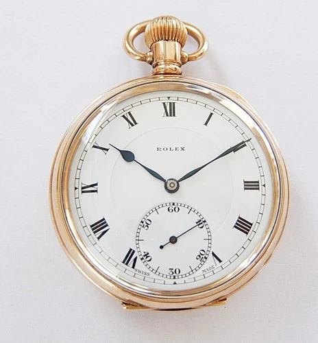 1920'S 10K GOLD FILLED ROLEX 17 JEWELS SWISS LEVER POCKET WATCH FULLY WORKING