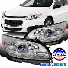 Fit 2013-2015 Chevy Malibu Projector Headlights Head Lamps Halogen Crystal Clear Fit 2013-2015 Chevy Malibu Projector Headlights Head Lamps Halogen Crystal Clear