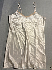 Val Mode Lingerie VTG Ivory Lace Trim Rose Centered Cami Slip Teddie Nightie XL
