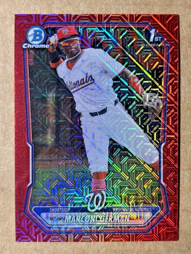 2026 BOWMAN CHROME MEGA BOX MARCONI GERMAN RED MOJO REFRACTOR 1ST 3/5 NATIONALS
