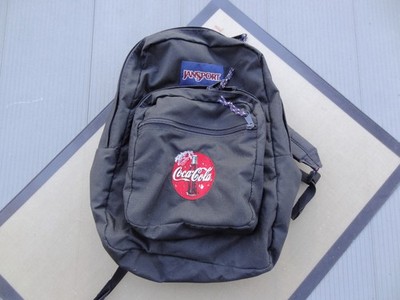 Vintage Jansport Black Backpack Dapack with CocaCola embroidery