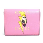 Auth GUCCI Bifold Wallet pink leather h32248a