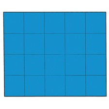 MAGNA VISUAL FI-225 Magnetic Squares,3/4 In. W,Blue,PK20 31TW31
