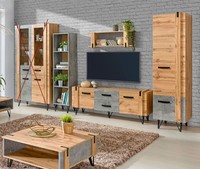 Wohnzimmer-Set Wohnwand 5-Teilig Wotan Eiche Beton Millenium 81930634