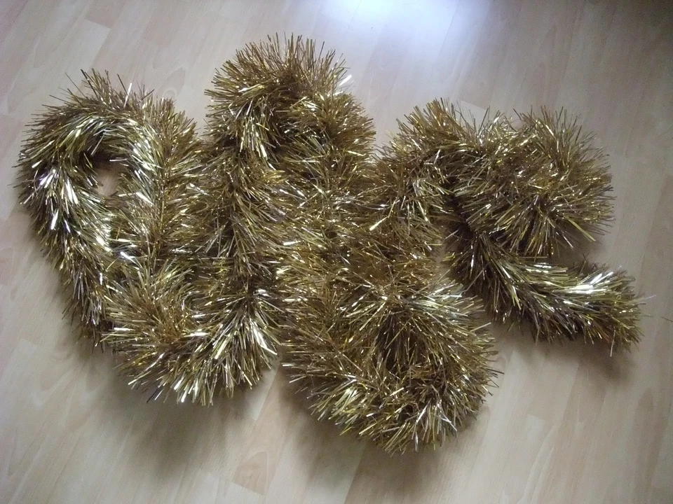 4m x 18 cm Weihnachtsgirlande gold Lamettagirlande Dekogirlande Girlande
