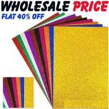 A4 Glitter Card Coloured Premium Quality Low Non Shed 250gsm Crafts Mixed